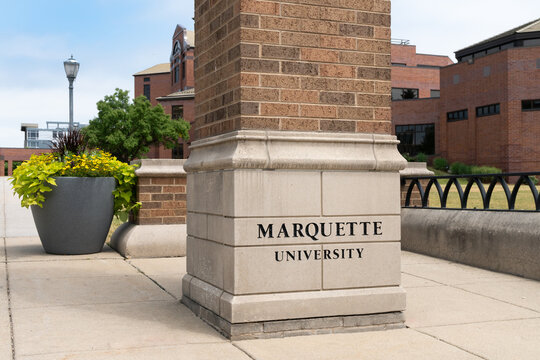 Entrance To Marquette University In Milwaukee, Wisconsin