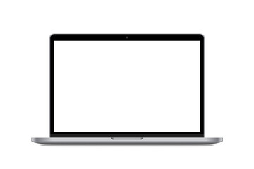 Device screen mockup. Realistic Open Laptop in Blank Screen for you design. Vector EPS10