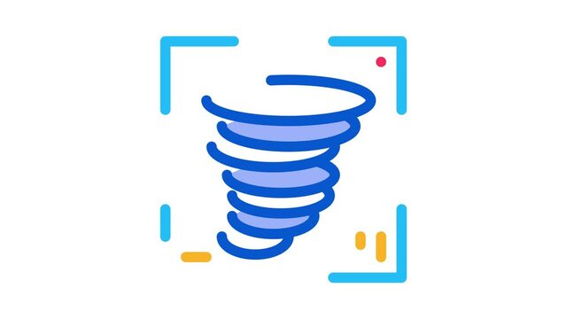 Video Tornado Icon Animation. color Video Tornado animated icon on white background