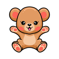 Happy baby brown bear cartoon