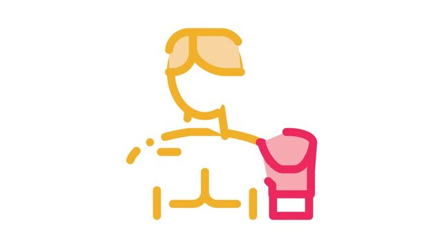 Boxer Man Icon Animation. color Boxer Man animated icon on white background