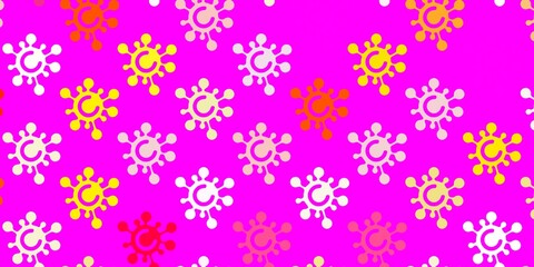 Light Multicolor vector background with covid-19 symbols.