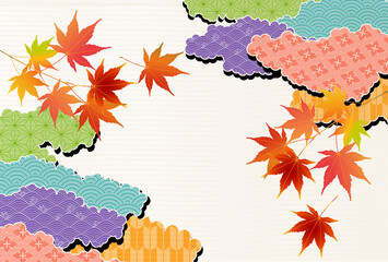 Obraz premium 紅葉 もみじ 秋 背景