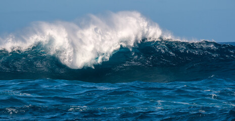 Big wave breaking on the sea