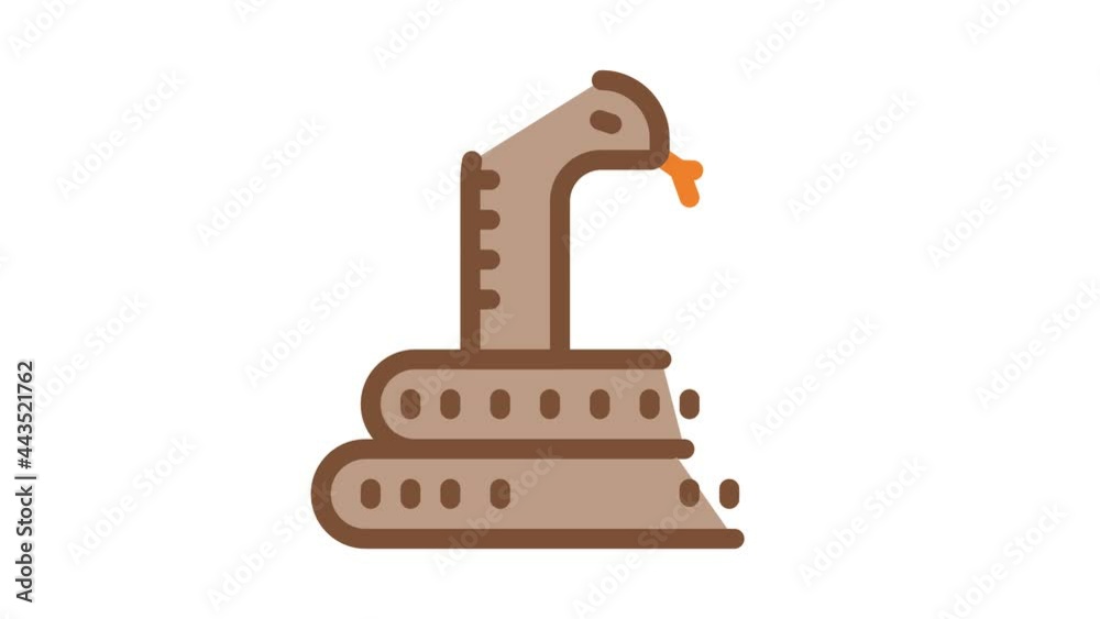 Sticker Desert Snake Icon Animation. color Desert Snake animated icon on white background