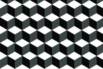 seamless black and white hexagonal geometric pattern suitable for background and design