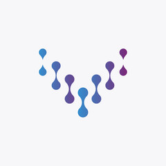 Binary symbol formation that forms the letter V. Very futuristic, edgy, but still elegant. Technology companies like computer, internet, software, are suitable for this logo.