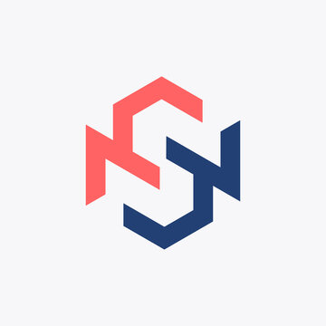 Monogram of letters NS or SN with geometric shape and look masculine. Can reads the same even though it is rotated 180 degrees. The perfect logo for construction, business consulting, etc.