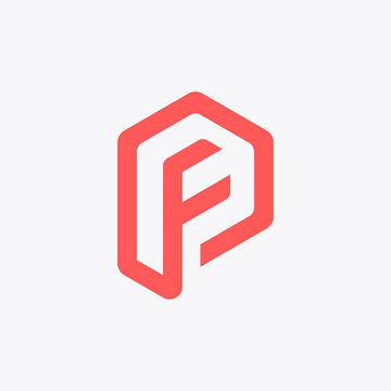 The geometric lines that make up the letter PF. With a simple, youthful and modern style. Suitable for construction company logos, social media projects business consulting, personal brand, etc.