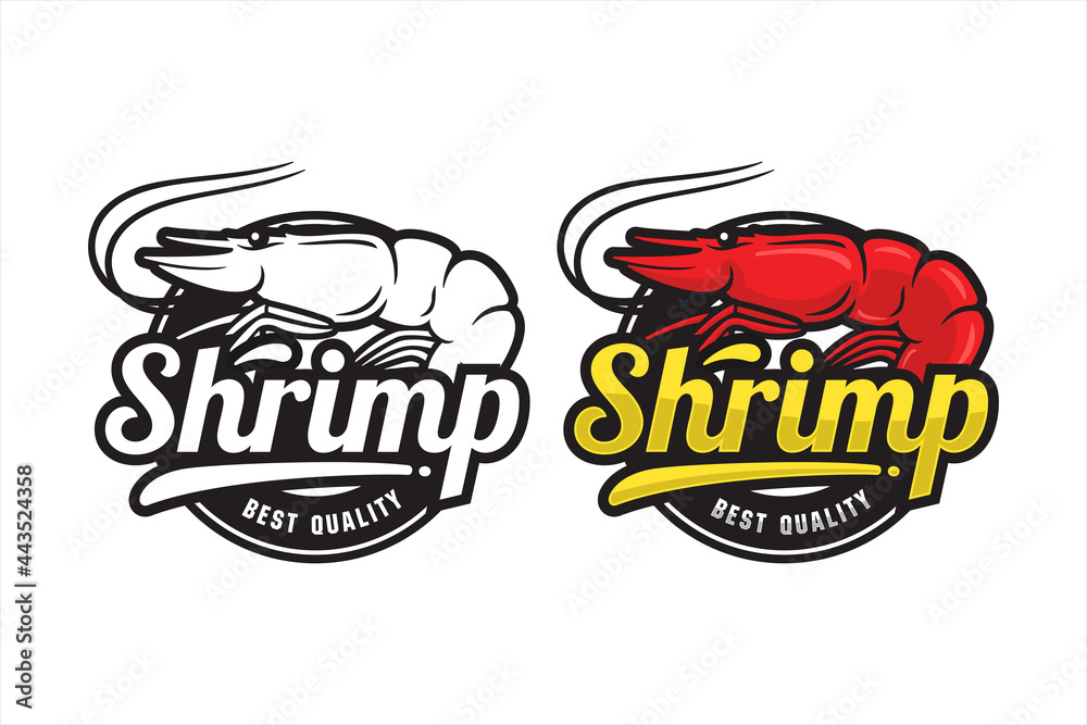 Wall mural seafood restaurant shrimp premium logo