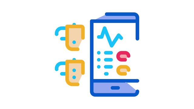 Monitoring Device Hearing Icon Animation. color Monitoring Device Hearing animated icon on white background