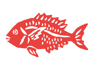 鯛　レトロなベクターイラスト