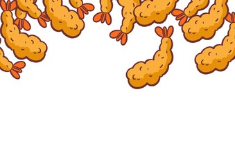 エビフライの上フレーム壁紙イラスト