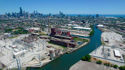 Fisk Generating Station Chicago IL Drone Picture