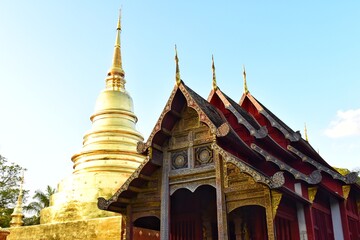 Wat Phra Singh Woramahaviharn is a Buddhist temple located in the western part of the old city centre of Chiang Mai, THAILAND.