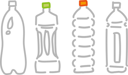 ペットボトルのシンプルなイラスト