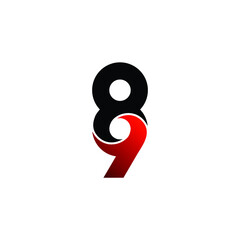 89 symbol, Number 89 or 89 simple minimal logo icon sign design template. Vector illustration