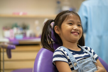 Portrait photo of Asian girl in Dental's office. Dental care, Medical care, Dental clinic, New...