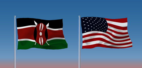 アメリカ合衆国とケニア共和国の国旗