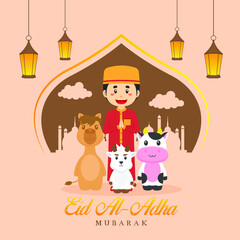 Fototapeta premium Eid AL-ADHA Mubarak Background