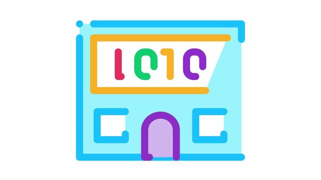 Lotto House Icon Animation. color Lotto House animated icon on white background