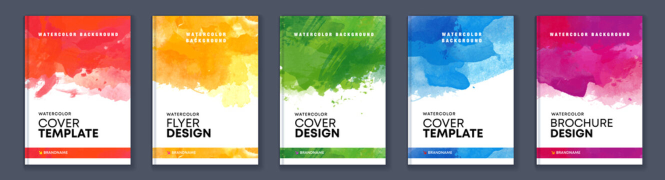 Watercolor A4 booklet colourful cover bundle set	