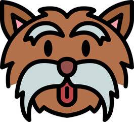 yorkshire terrier color outline icon