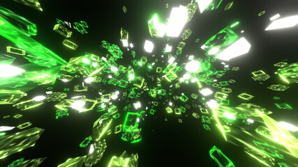 キューブ キラキラ 透明 緑 [別Verあり]