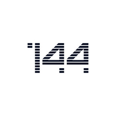 letter number 144 abstract modern creative symbol smart template logo design vector