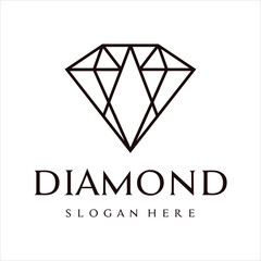 Fototapeta premium diamond line icon logo design template vector