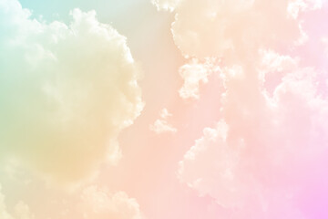 Fototapeta premium Cloud and sky with a pastel colored background and wallpaper, abstract sky background in sweet color.