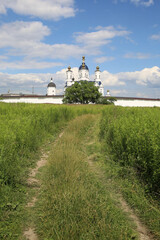 Fototapeta na wymiar Summer landscape with a monastery.