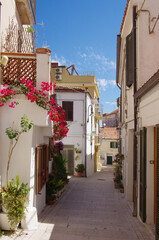 Fototapeta na wymiar An alley in the ancient village of Termoli. Molise, Italy.