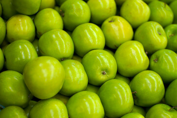 Fresh Apples Granny Smith in the Market