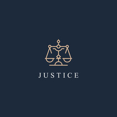 Set of law firm logo icon set with golden color. Symbol for Justice, lawyer, Attorney services, Law Offices, logo design inspiration and stroke style can be used for web, mobile, ui