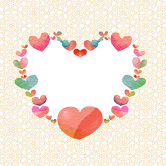 heart shaped frame　and lace back ground