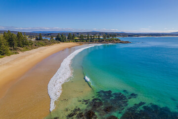 A winters day aerial seascape from Bermagui