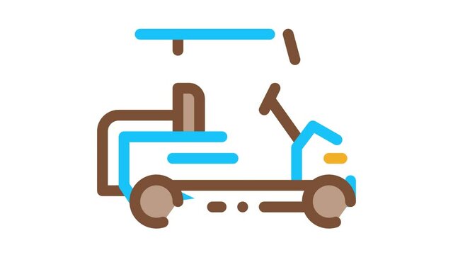 Caddy Golf Car Icon Animation. color Caddy Golf Car animated icon on white background