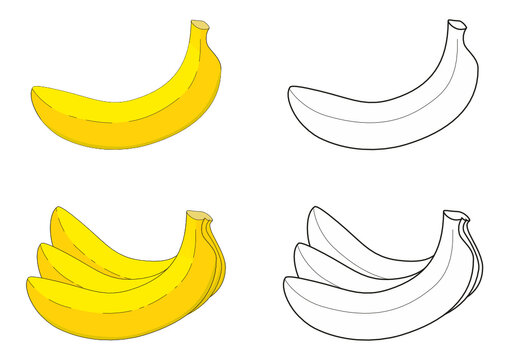 Simple Drawing Banana Vector Illustration Stock Vector (Royalty Free)  1071791615 | Shutterstock