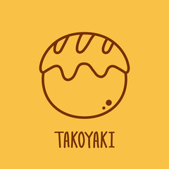 Takoyaki logo design. Takoyaki symbol vector. Takoyaki is japanese food.