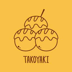 Takoyaki logo design. Takoyaki symbol vector. Takoyaki is japanese food.