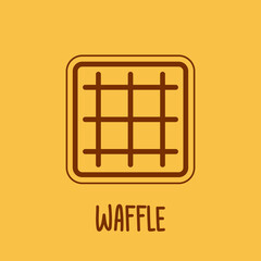 Waffle logo design. Waffle doodle symbol.
