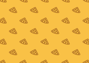 Waffle pattern wallpaper. Waffle doodle symbol.