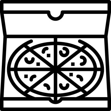 Pizza Box Outline Icon