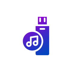 Flashdisk and music icon