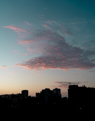 sunset in the city