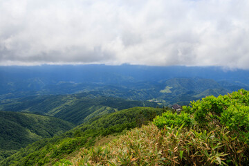 広大な山と森林　秋田県　7月	