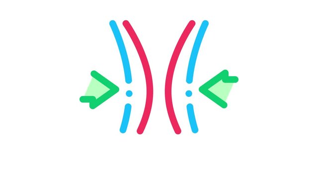 Block Vocal Cords Icon Animation. color Block Vocal Cords animated icon on white background