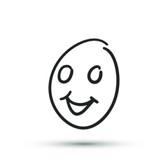 Isolated vector illustration of facial expression on white background.