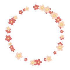 濃いピンクと淡いピンクの桜の円フレーム